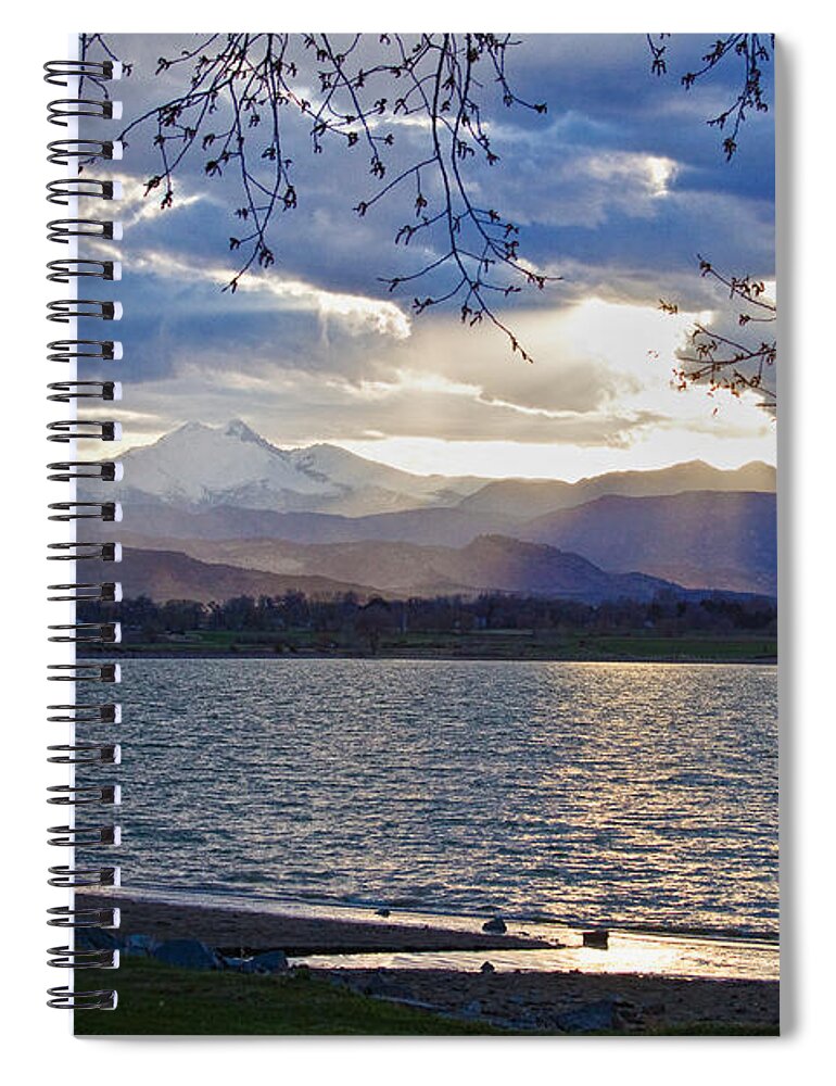 Mountains Spiral Notebook featuring the photograph Delicate Light on the Twin Peaks by James BO Insogna