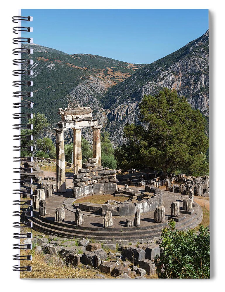 Photography Spiral Notebook featuring the photograph Delphi, Phocis, Greece. The Tholos by Panoramic Images