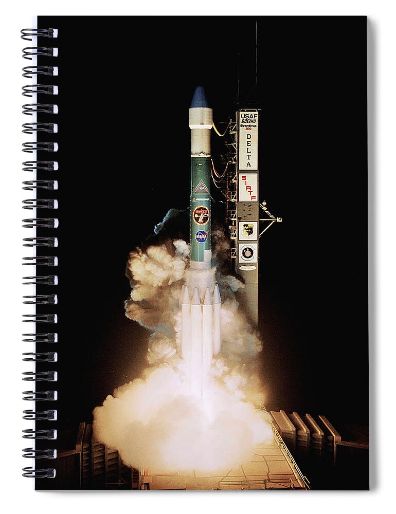 Astronomy Spiral Notebook featuring the photograph Delta II Launch by Science Source