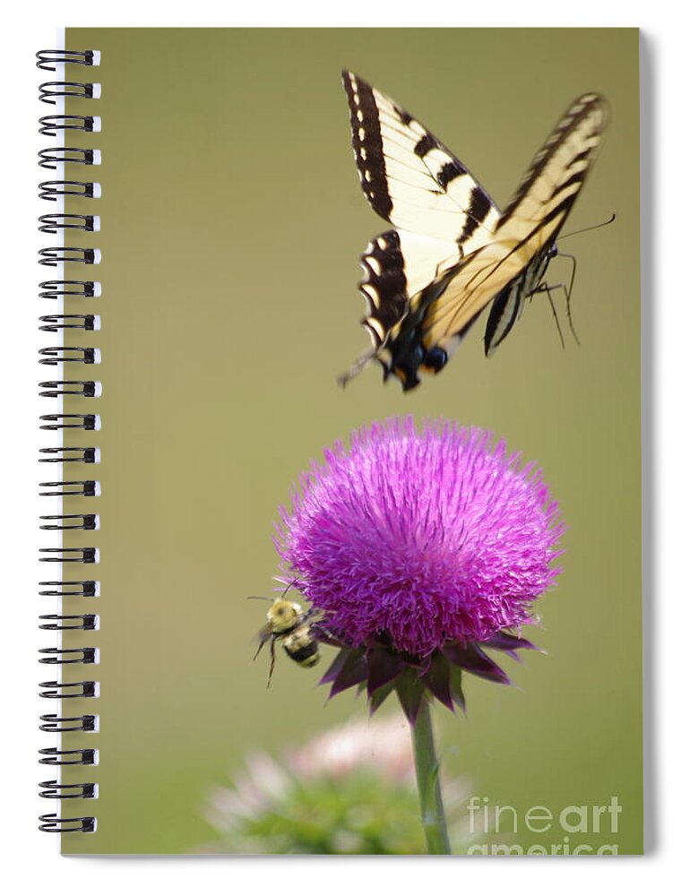 Thistle Spiral Notebook featuring the photograph Departing by Tannis Baldwin