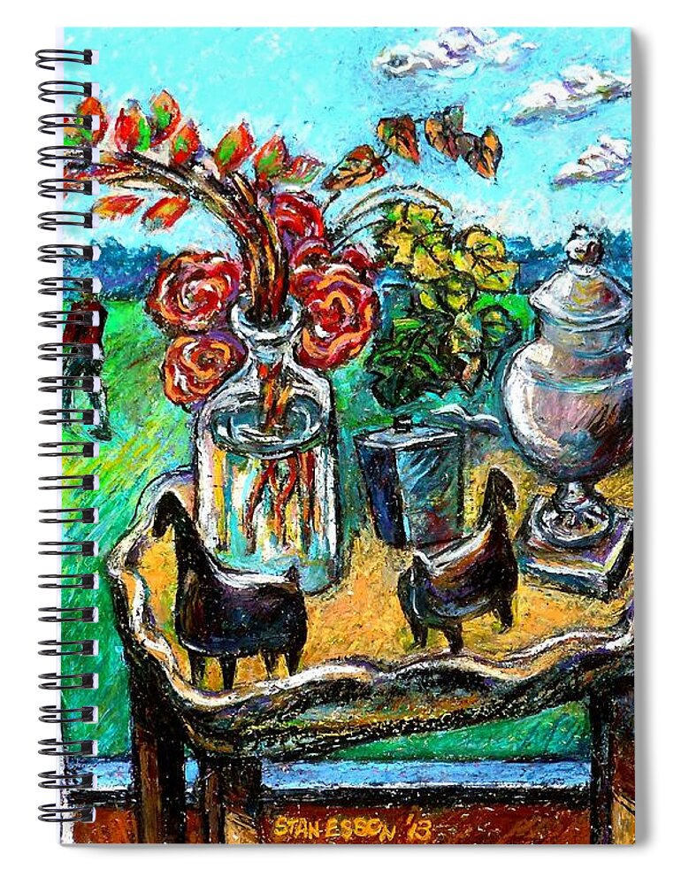 Departure Spiral Notebook featuring the drawing Departure by Stan Esson