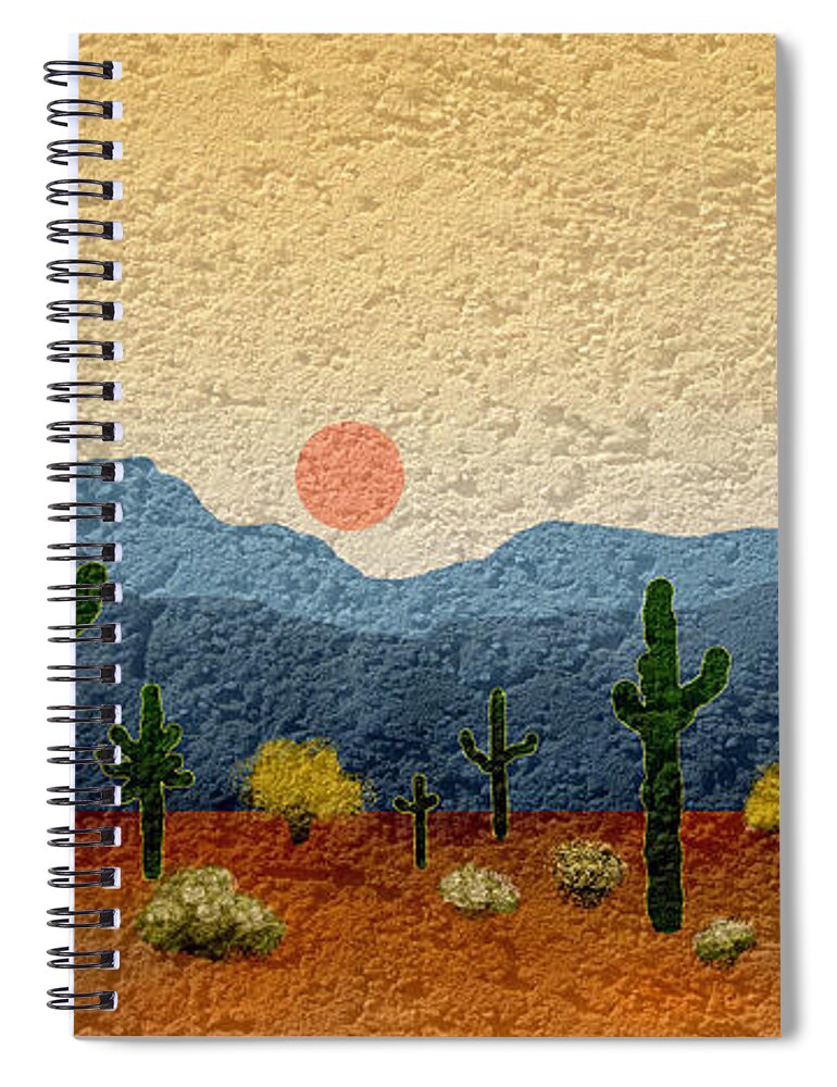Arizona Spiral Notebook featuring the digital art Desert Impressions by Gordon Beck