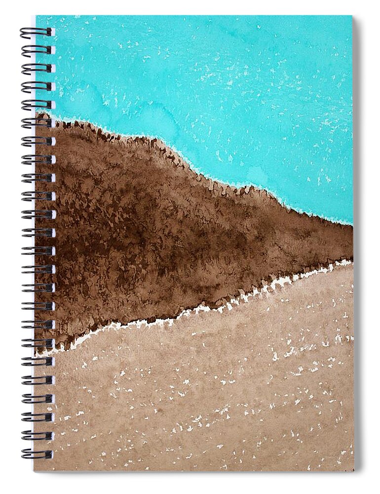 Desert Spiral Notebook featuring the painting Desert Mountains original painting by Sol Luckman