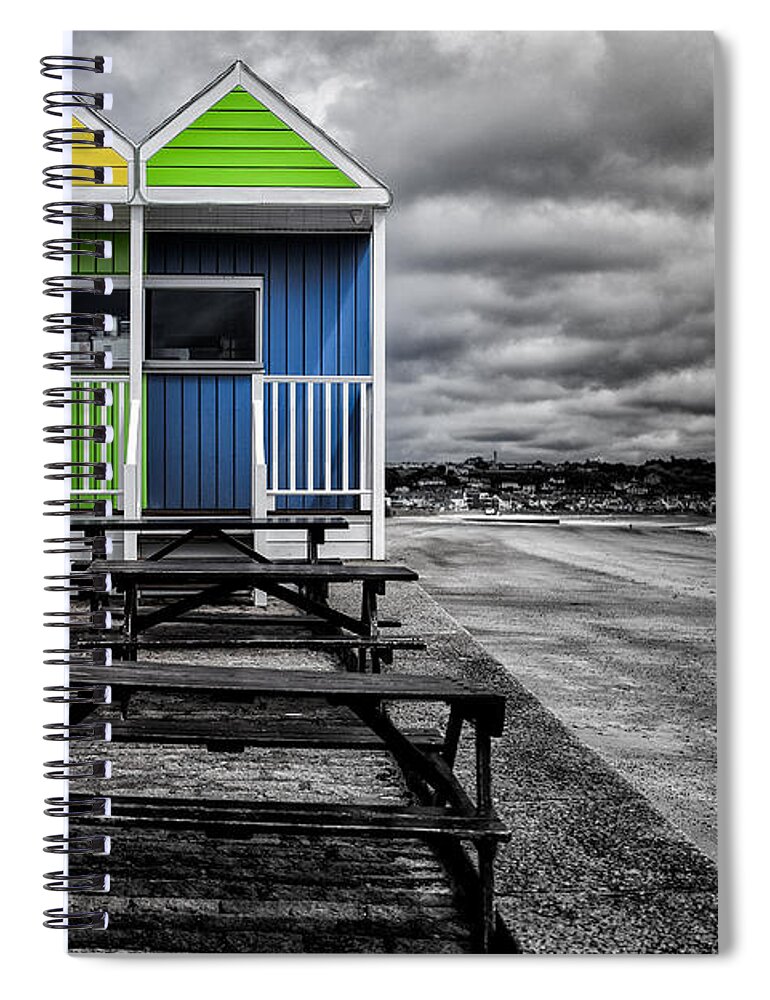 Jersey Spiral Notebook featuring the photograph Deserted Cafe by Nigel R Bell