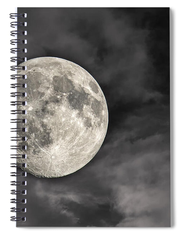 Moon Spiral Notebook featuring the photograph Details Of A Moon by Bill and Linda Tiepelman