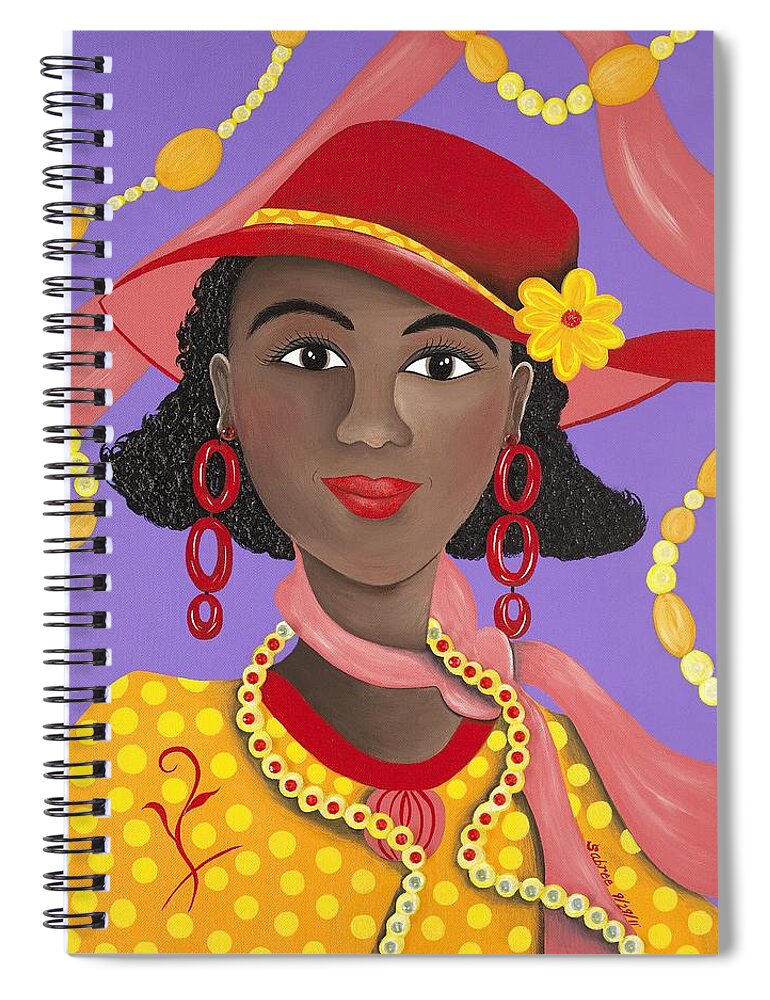 Sabree Spiral Notebook featuring the painting Determined by Patricia Sabreee