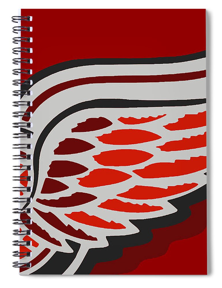 Detroit Spiral Notebook featuring the painting Detroit Red Wings by Tony Rubino