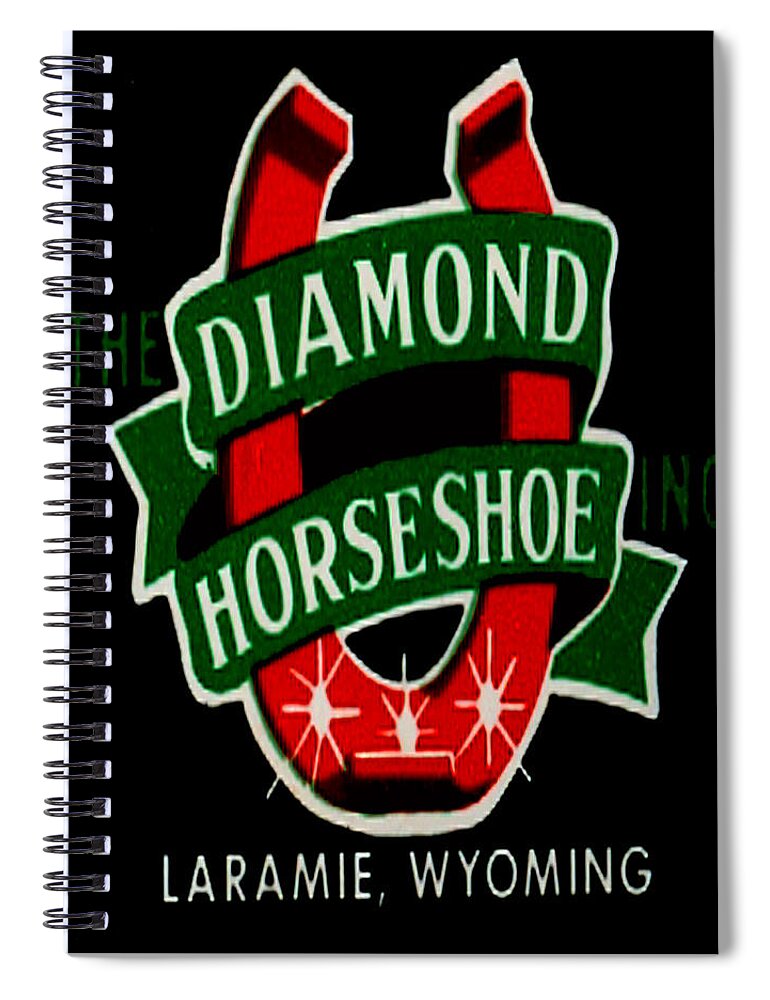 Diamond Horseshoe Spiral Notebook featuring the digital art Diamond Horseshoe by Cathy Anderson