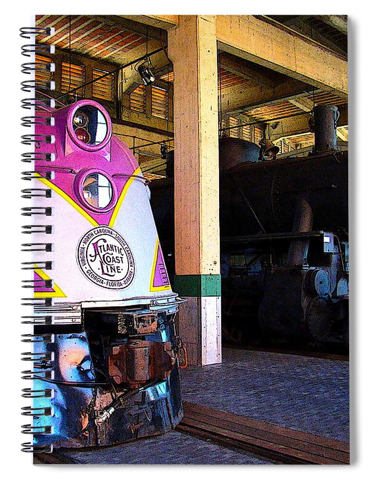 Fine Art Spiral Notebook featuring the photograph Diesel and Steam by Rodney Lee Williams