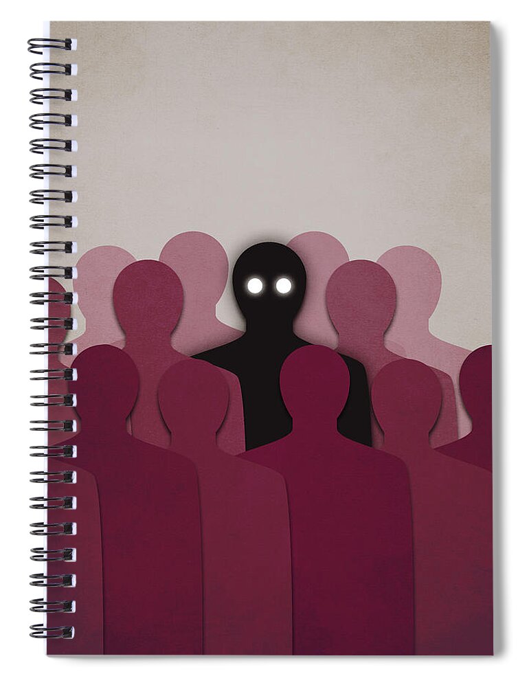 Alone Spiral Notebook featuring the photograph Different And Alone In Crowd by Boriana Giormova