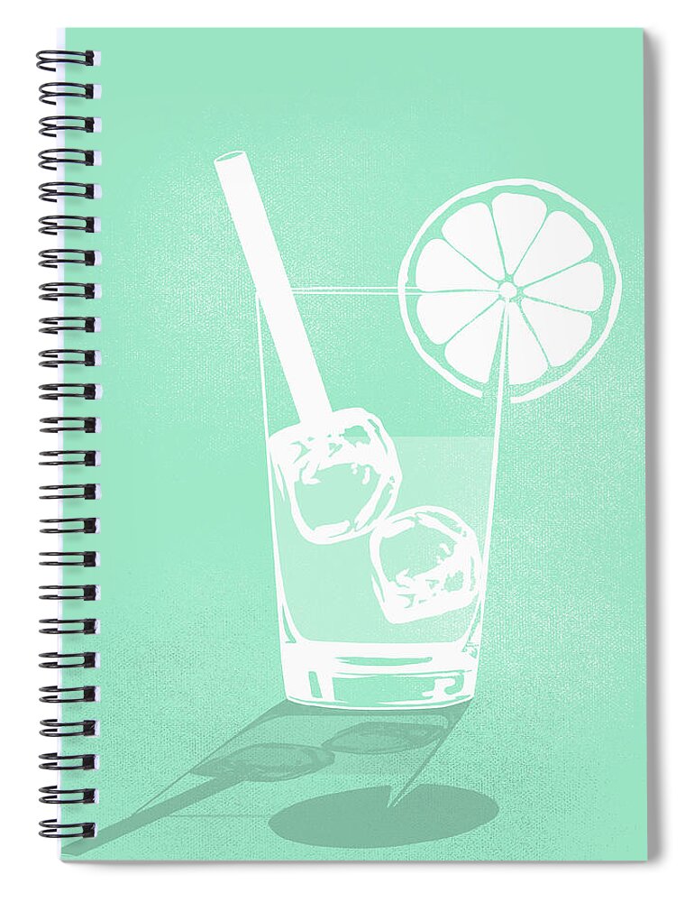 Shadow Spiral Notebook featuring the digital art Digital Composite Image Of Cold Drink by Malte Mueller