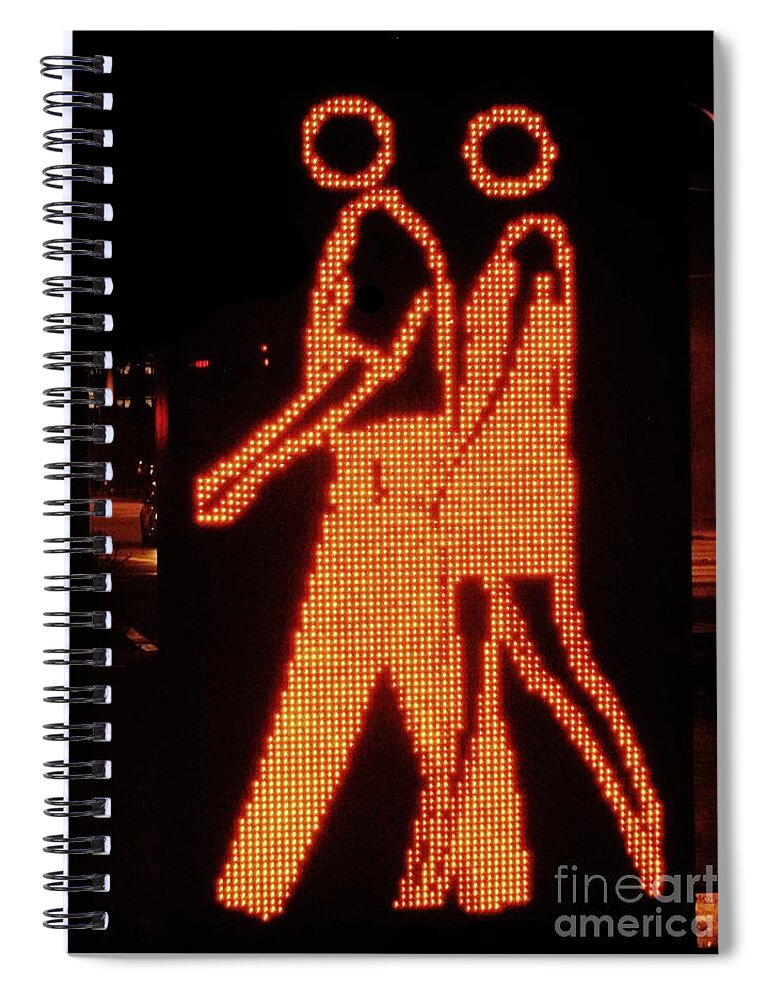  Spiral Notebook featuring the photograph Digital Couple at City Garden by Kelly Awad