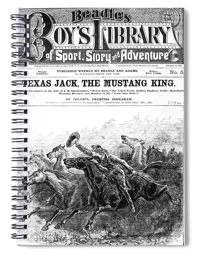 1882 Spiral Notebook featuring the drawing Dime Novel, 1882 by Granger