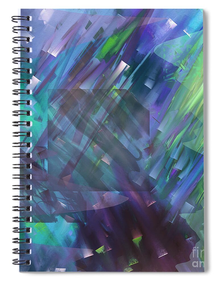 Artoffoxvox Spiral Notebook featuring the digital art Dimensional Chill by Kristen Fox