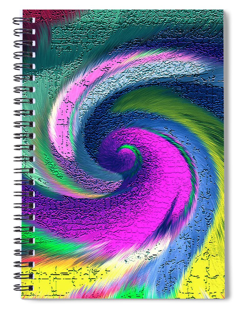 Dimensional Doorway Spiral Notebook featuring the mixed media Dimensional Doorway by Carl Hunter