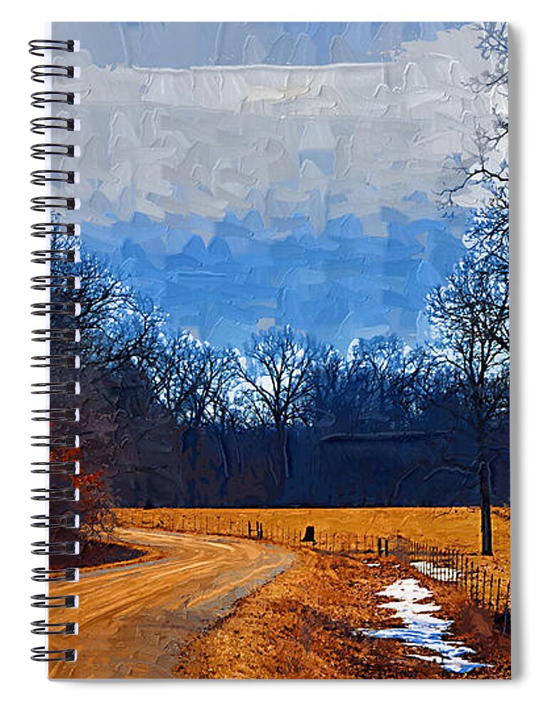 Country Spiral Notebook featuring the painting Dirt Road by Kirt Tisdale
