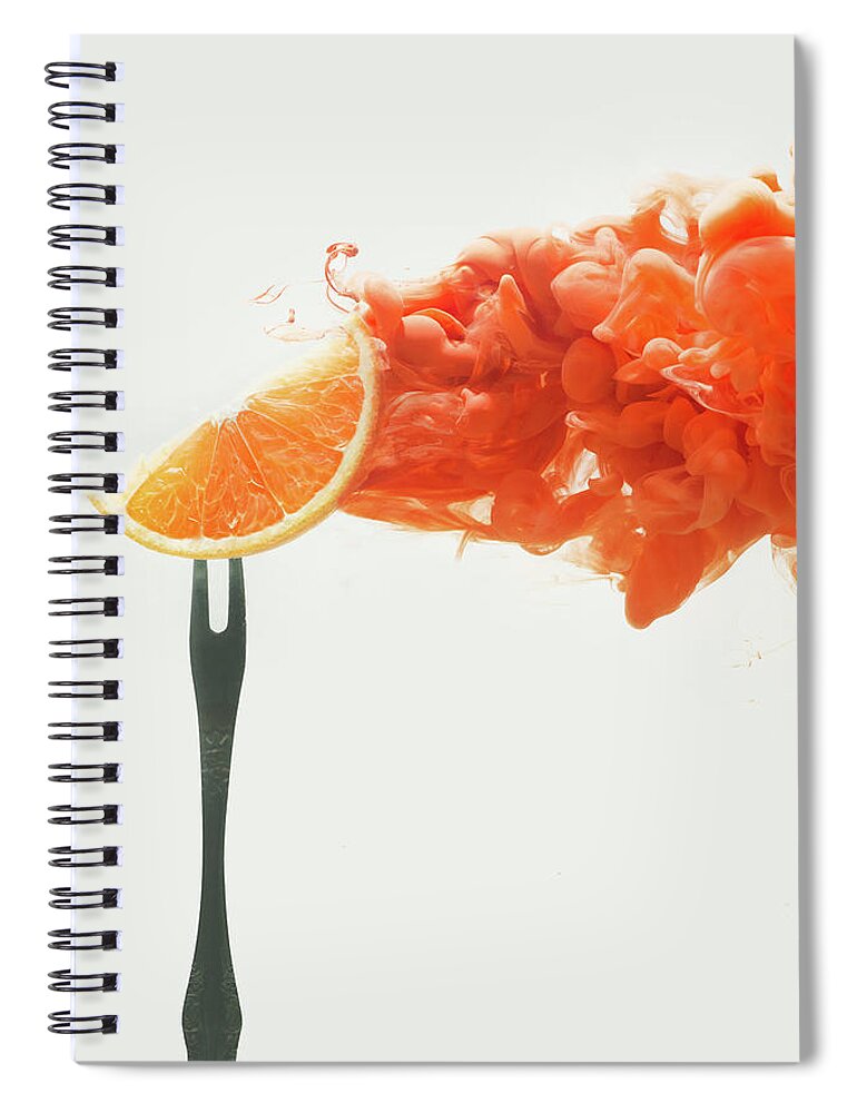 Smoking Spiral Notebook featuring the photograph Disintegrated Orange by Dina Belenko Photography