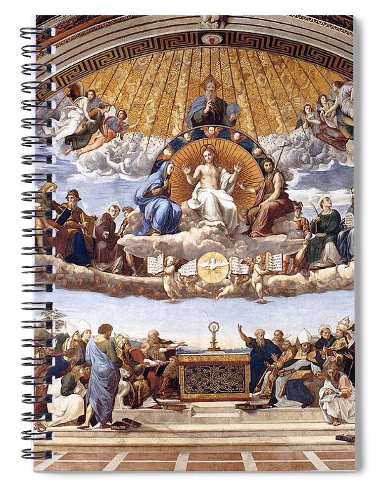 Vatican Spiral Notebook featuring the painting Disputation of the Eucharist by Raphael