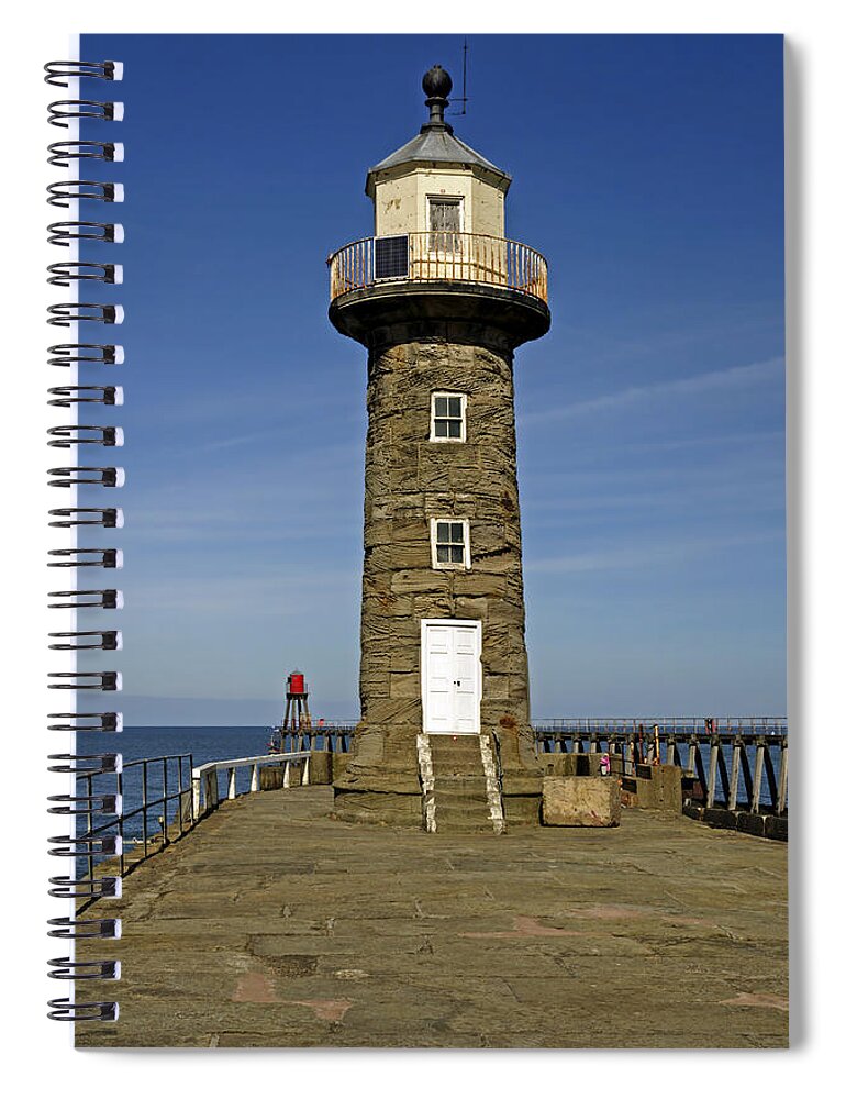 Britain Spiral Notebook featuring the photograph Disused East Pier Lighthouse - Whitby by Rod Johnson