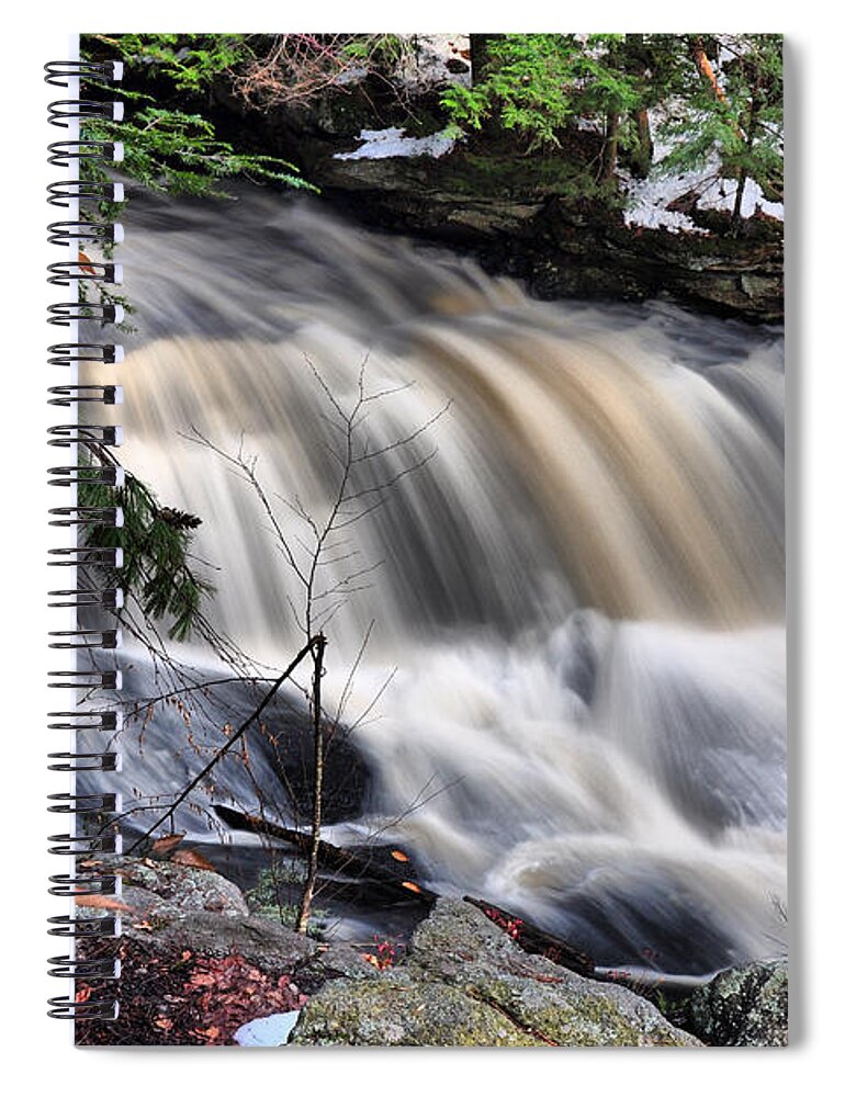 Waterfall Spiral Notebook featuring the photograph Doane's Lower Falls in Central Mass. by Mitchell R Grosky