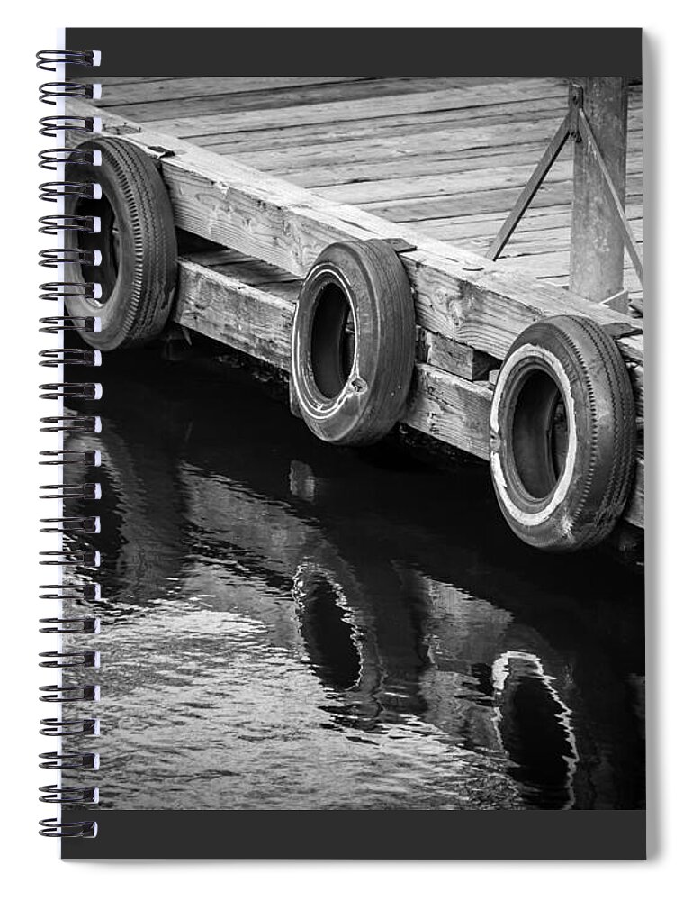 2008 Spiral Notebook featuring the photograph Dock Bumpers by Melinda Ledsome