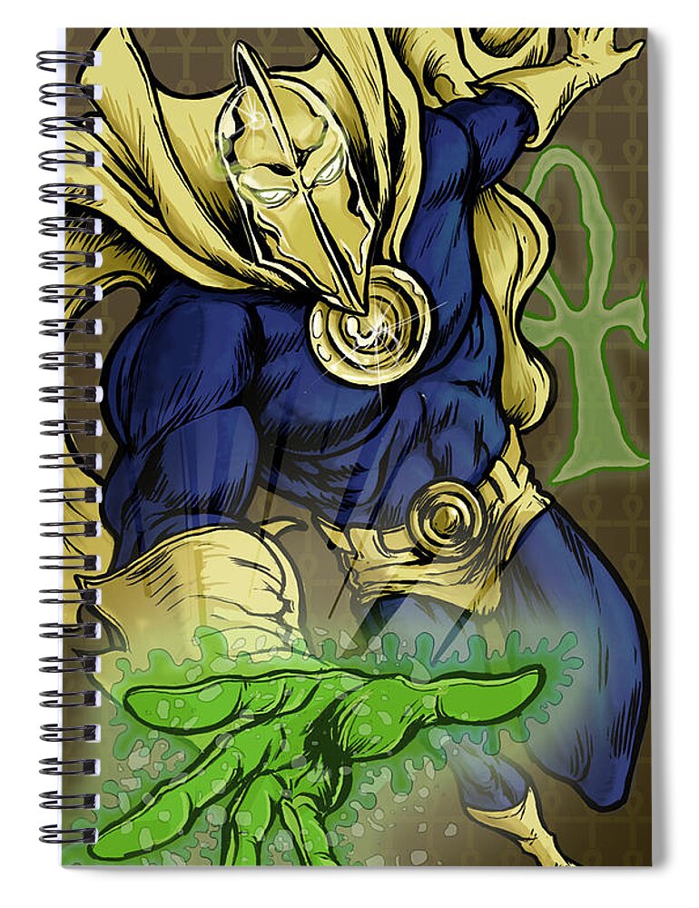 Dr Fate Spiral Notebook featuring the digital art Doctor Fate by John Ashton Golden