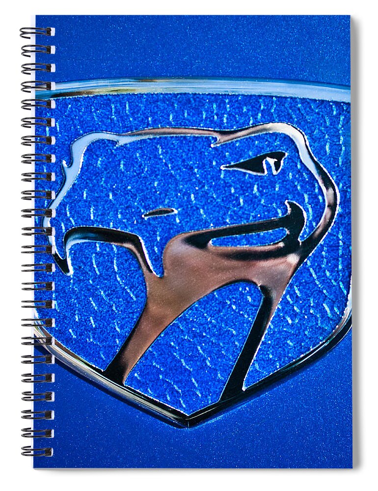 Dodge Viper Emblem Spiral Notebook featuring the photograph Dodge Viper Emblem -217c by Jill Reger