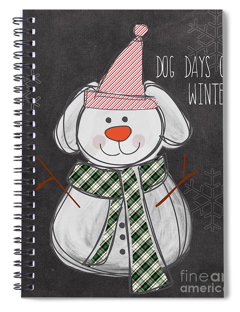 Puppy Spiral Notebook featuring the painting Dog Days by Linda Woods