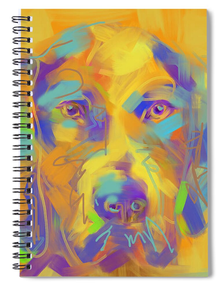 Dog Spiral Notebook featuring the painting Dog Noor by Go Van Kampen