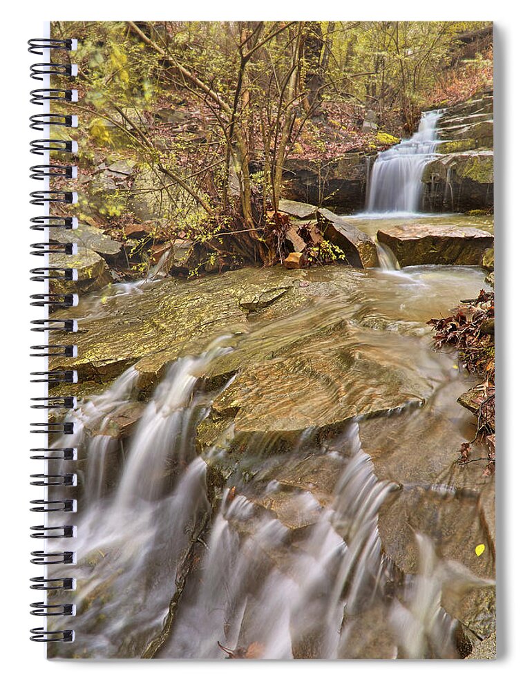 Dogtown Falls Spiral Notebook featuring the photograph Dogtown Falls - Arkansas - Emerald Park - North Little Rock by Jason Politte