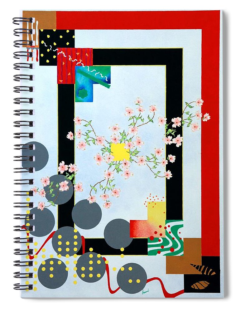 Asian Spiral Notebook featuring the painting Dogwood by Thomas Gronowski