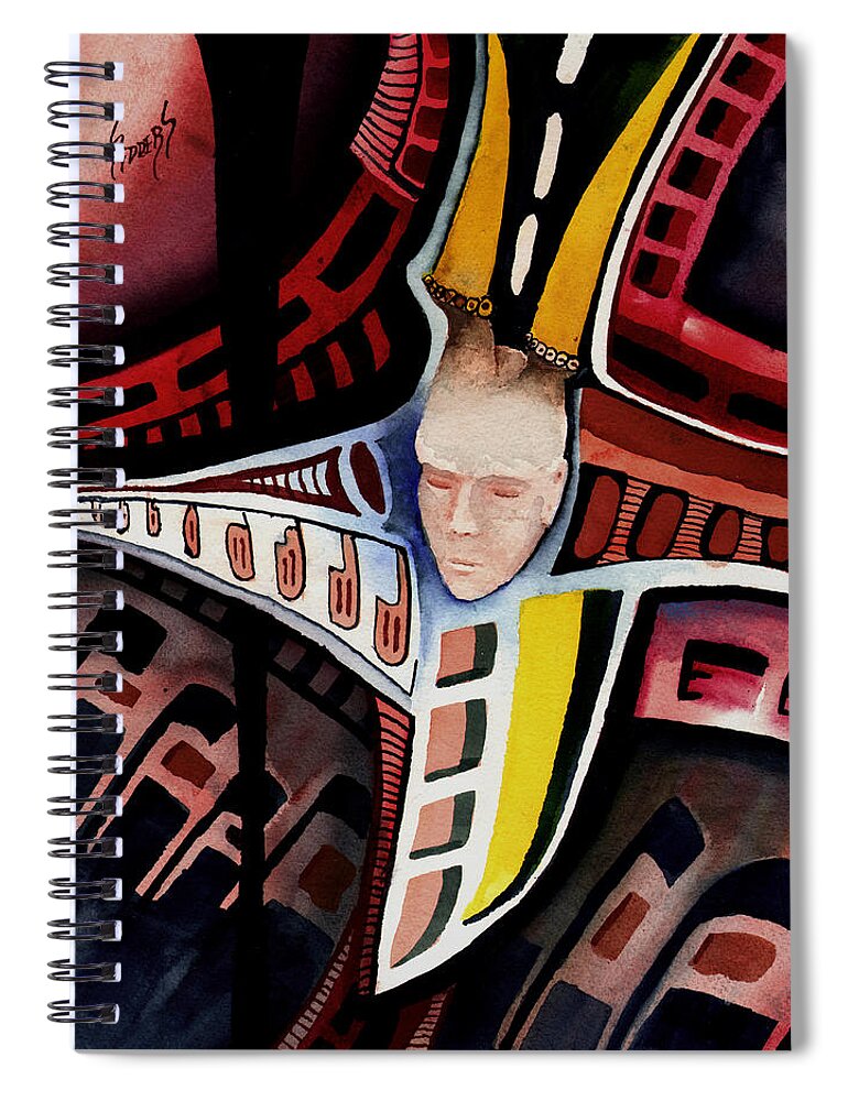 Abstract Spiral Notebook featuring the painting Dolor-2013 by Sam Sidders