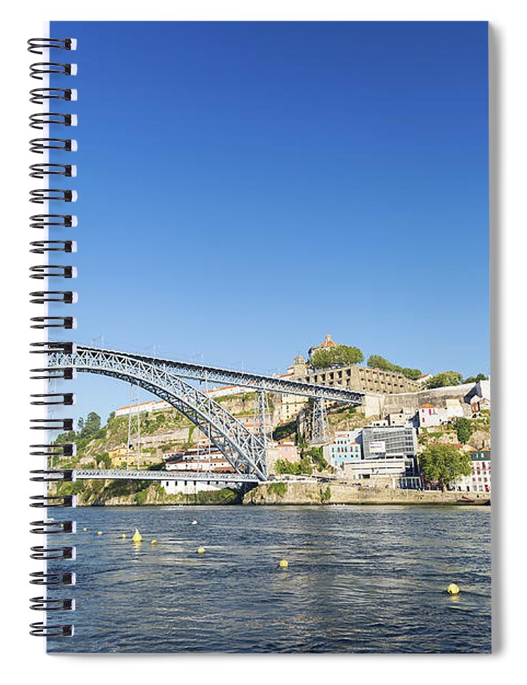 Architecture Spiral Notebook featuring the photograph Dom Luis Bridge Porto Portugal by JM Travel Photography