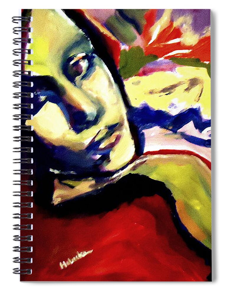 Art Spiral Notebook featuring the painting Don t look back by Helena Wierzbicki