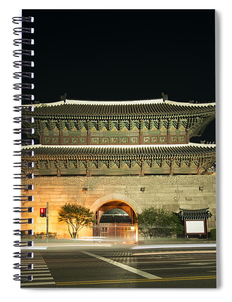 Ancient Spiral Notebook featuring the photograph Dongdaemun Gate Landmark In Seoul South Korea by JM Travel Photography