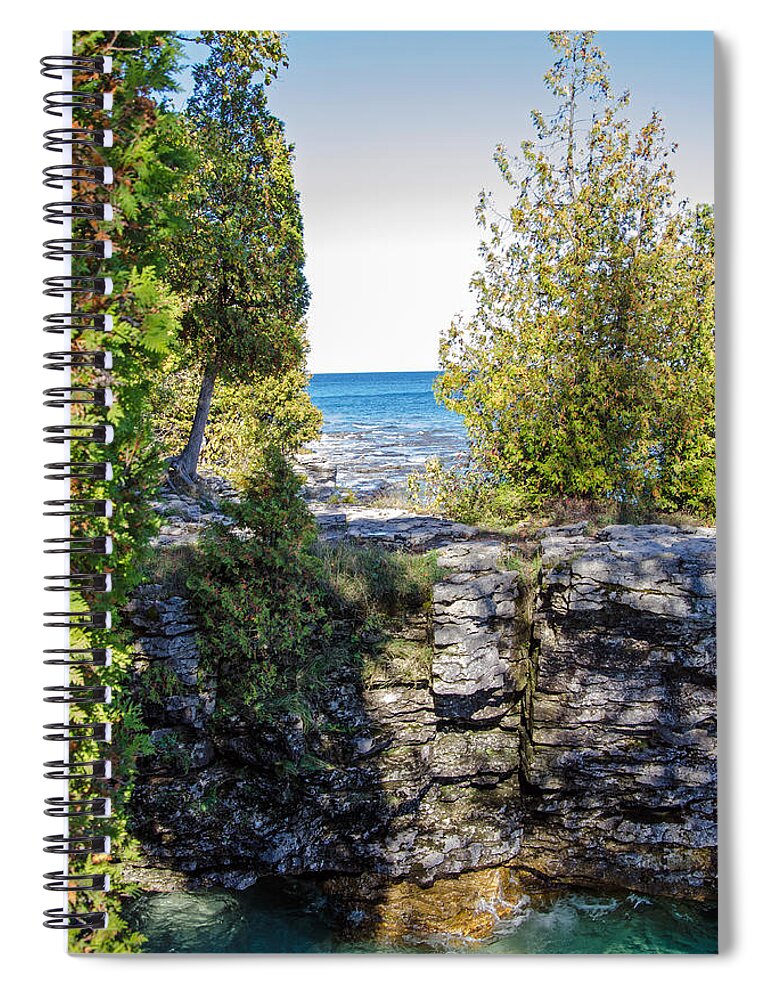 Door County Spiral Notebook featuring the photograph Door County's Cave Point by Susan McMenamin