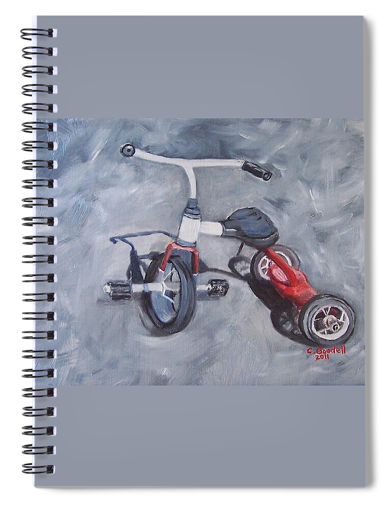 Bike Spiral Notebook featuring the painting Dopers Suck by Claudia Goodell