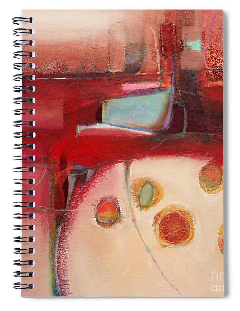 Abstract Spiral Notebook featuring the painting Dory on the Quay by Michelle Abrams