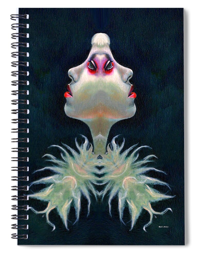 Double Faced Spiral Notebook featuring the digital art Double Faced by Rafael Salazar