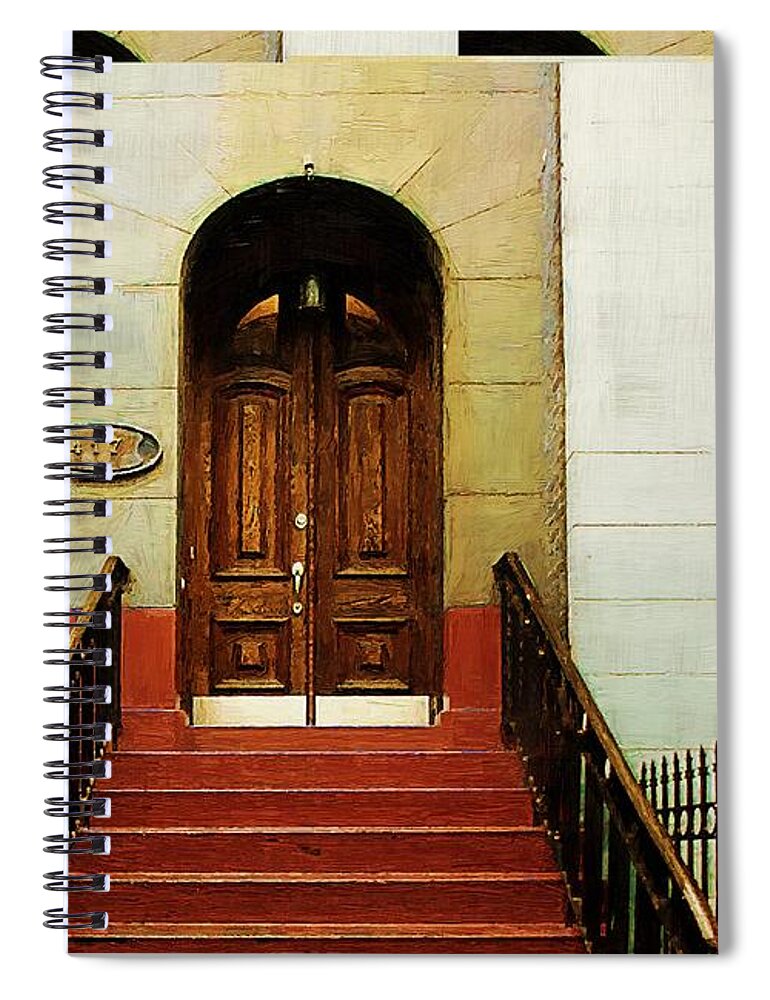 Architecture Spiral Notebook featuring the painting Double Vision by RC DeWinter