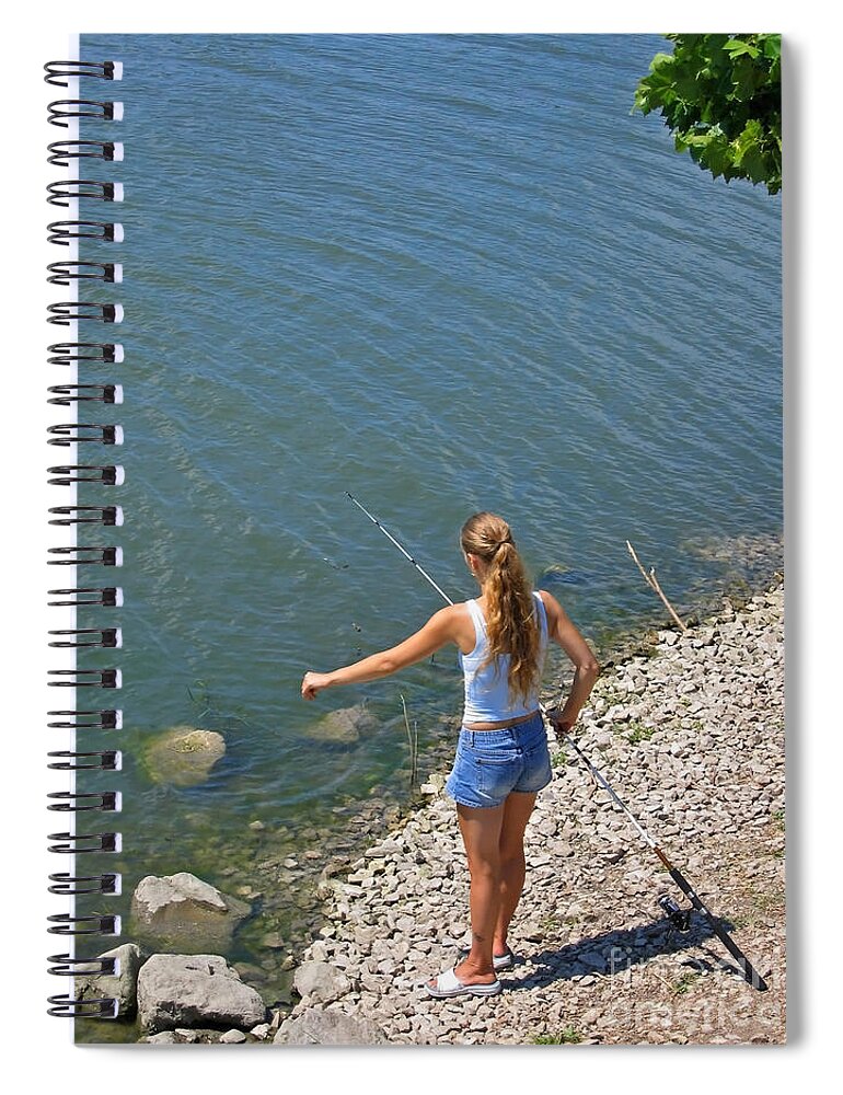 Fishing Spiral Notebook featuring the photograph Down by the Riverside by Ann Horn