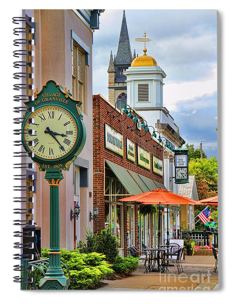Downtown Granville Ohio Spiral Notebook featuring the photograph Downtown Granville Ohio by Jack Schultz