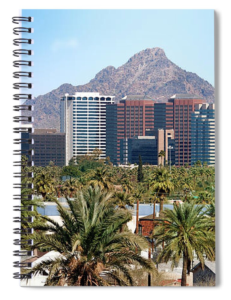 Scenics Spiral Notebook featuring the photograph Downtown Scottsdale And Suburbs Of by Kingwu