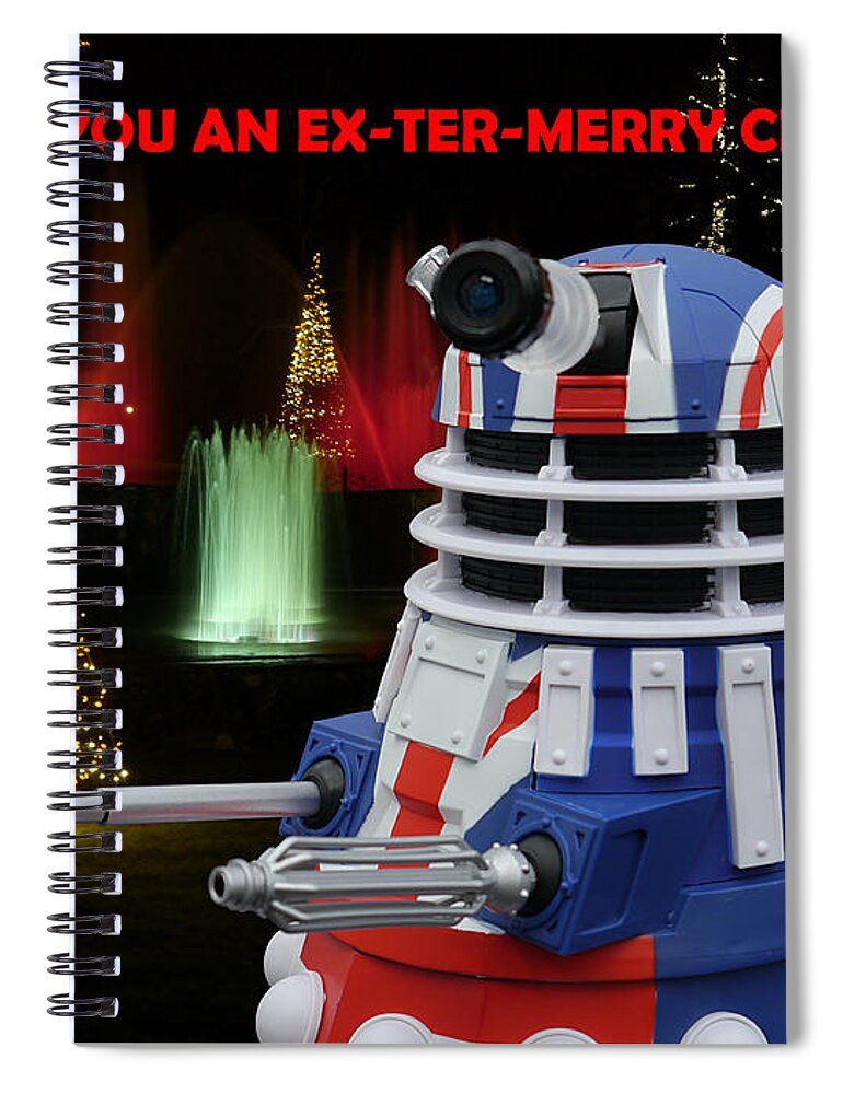 Richard Reeve Spiral Notebook featuring the photograph Dr Who - Dalek Christmas by Richard Reeve