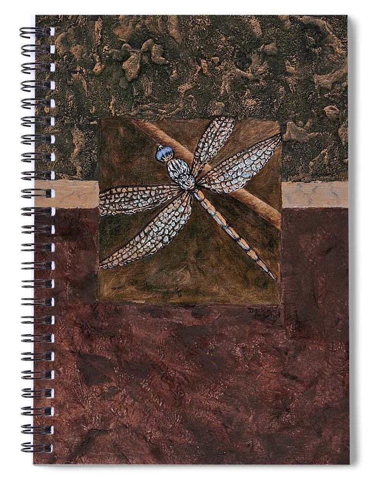 Dragonfly Spiral Notebook featuring the painting Dragonfly by Darice Machel McGuire