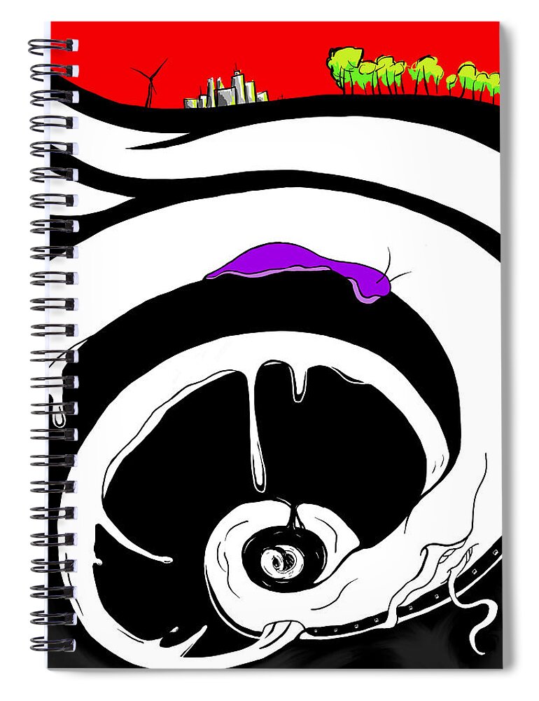 Caterpillar Spiral Notebook featuring the digital art Drained by Craig Tilley