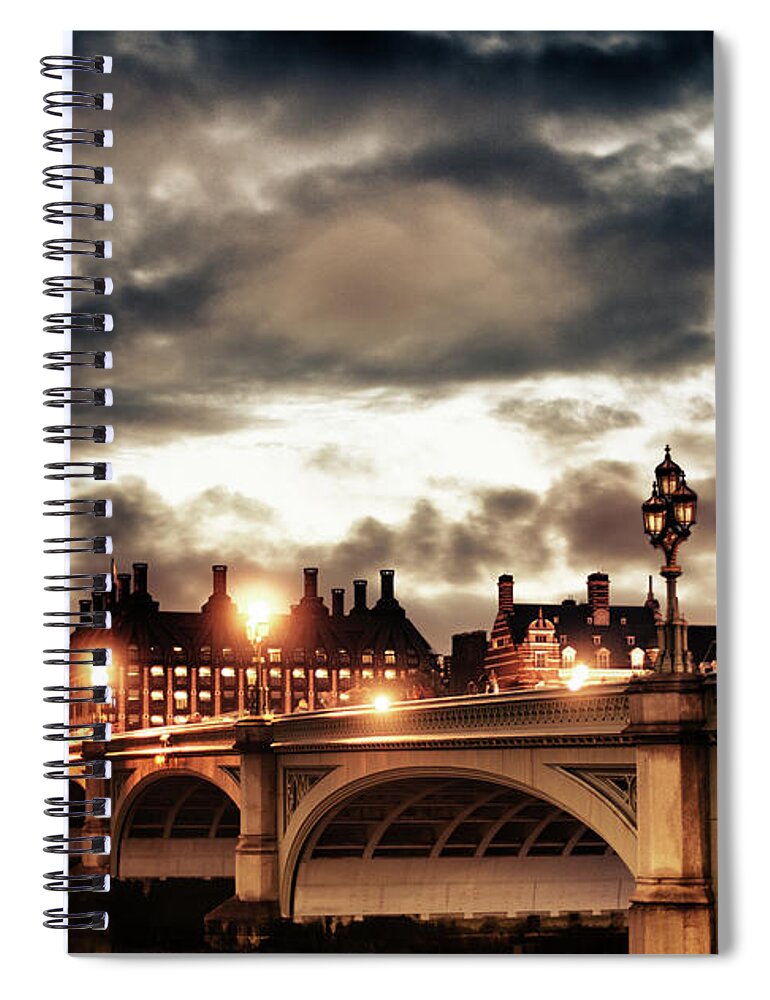 Scenics Spiral Notebook featuring the photograph Dramatic Sky, Westminster Bridge, Big by Urbancow