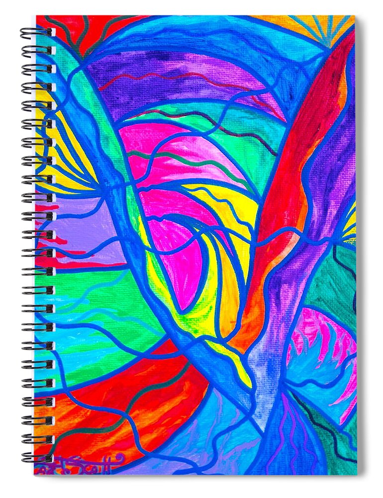 Vibration Spiral Notebook featuring the painting Drastic Change by Teal Eye Print Store