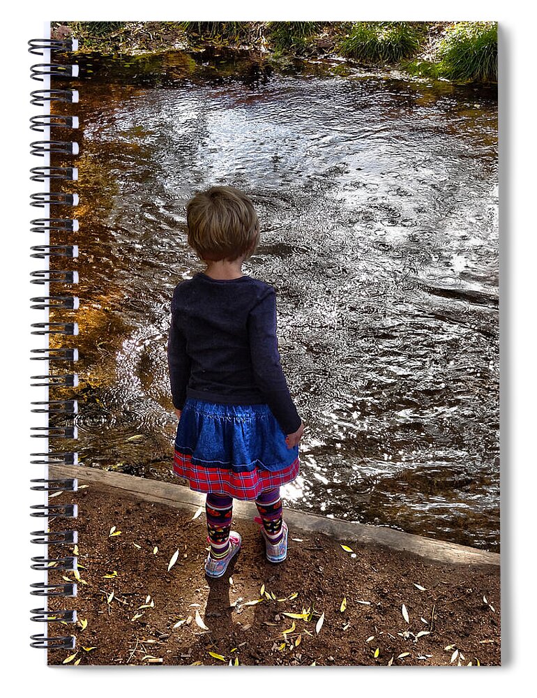 Small Child Spiral Notebook featuring the photograph Dreaming on Water					 by Lanita Williams