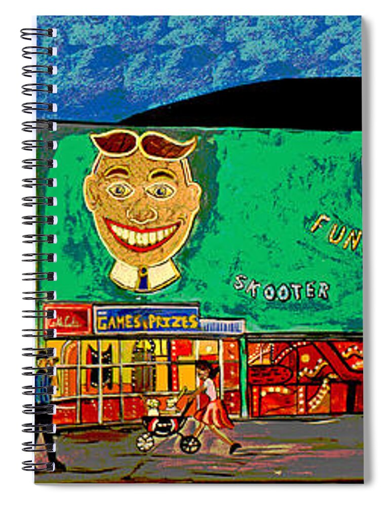 Asbury Park Palace Spiral Notebook featuring the painting Dreams of the Palace by Patricia Arroyo